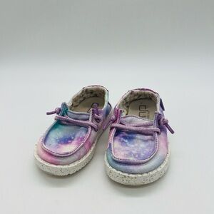Hey Dude Wendy Unicorn Dreamer Kids Tie-Dye Sneakers - Purple Blue Pink SZ 5